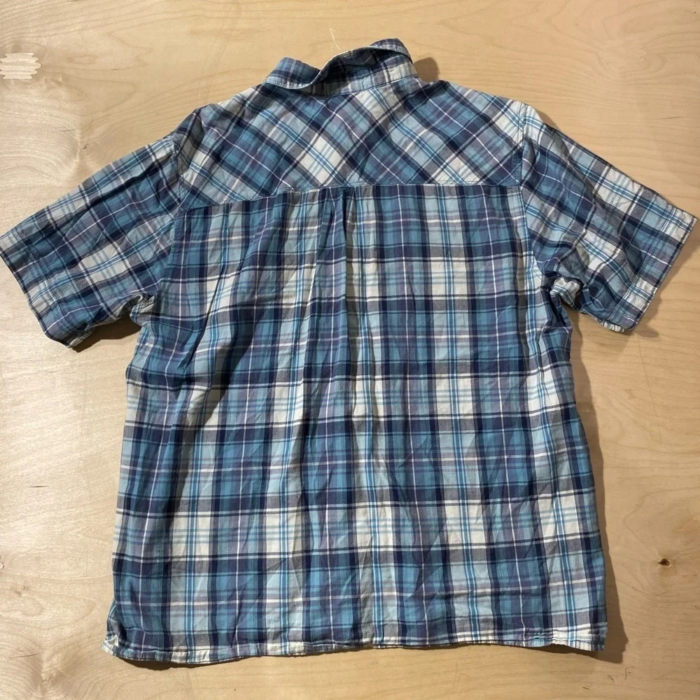 The North Face Blue and White Plaid Men's Shirt Large (NI)